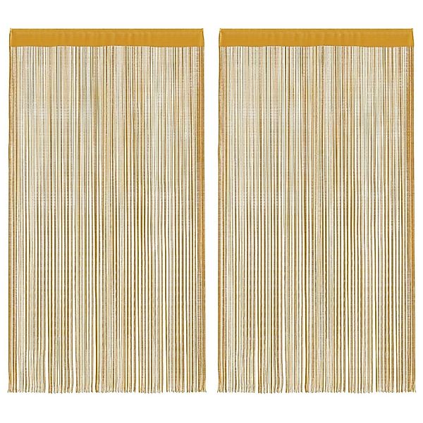 vidaXL Fadenvorhänge 2 Stk Golden 100x250 cm 4102035 günstig online kaufen