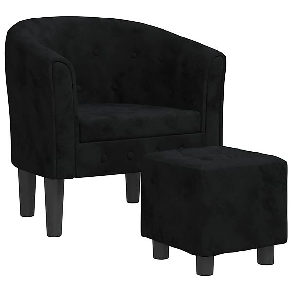 vidaXL Sessel Clubsessel mit Fußhocker Schwarz günstig online kaufen