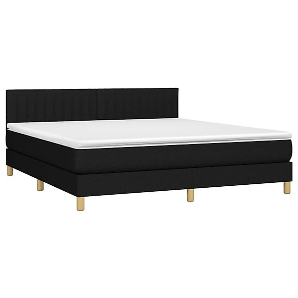 vidaXL Boxspringbett mit Matratze & LED Schwarz 180x200 cm Stoff 3133895 günstig online kaufen