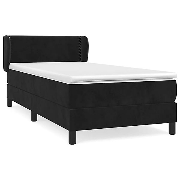 vidaXL Boxspringbett mit Matratze Schwarz 90x190 cm Samt1534986 günstig online kaufen
