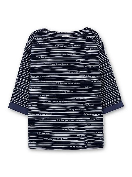 Sheego 3/4-Arm-Shirt "Große Größen", mit Streifen und Wordingprint günstig online kaufen