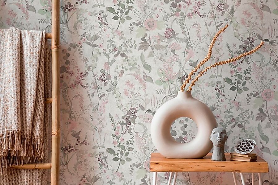 Bricoflor Schwarze Tapete mit Blumen Florale Vliestapete Ideal für Wohnzimm günstig online kaufen