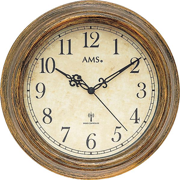 AMS Funkwanduhr (Quarzuhr,Wohnzimmer,Esszimmer,Küche,Arbeitszimmer,Büro, Fl günstig online kaufen