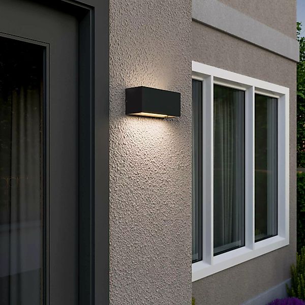 Lucande Außenwandleuchte Bente, anthrazit, Aluminium, 11 cm günstig online kaufen