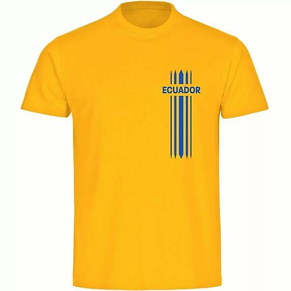 multifanshop T-Shirt Herren Ecuador - Streifen - Männer günstig online kaufen