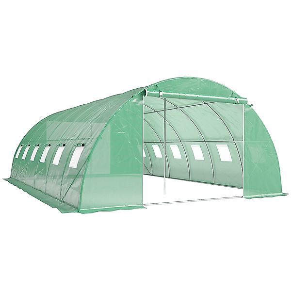 Outsunny Gewächshaus für den Außenbereich 6x4x2 m, Tunnelgewächshaus mit 2 günstig online kaufen