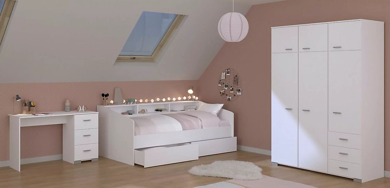Parisot Stauraumbett Parisot Sleep 42-Jugendzimmer Stauraumbett Weiß 90x200 günstig online kaufen