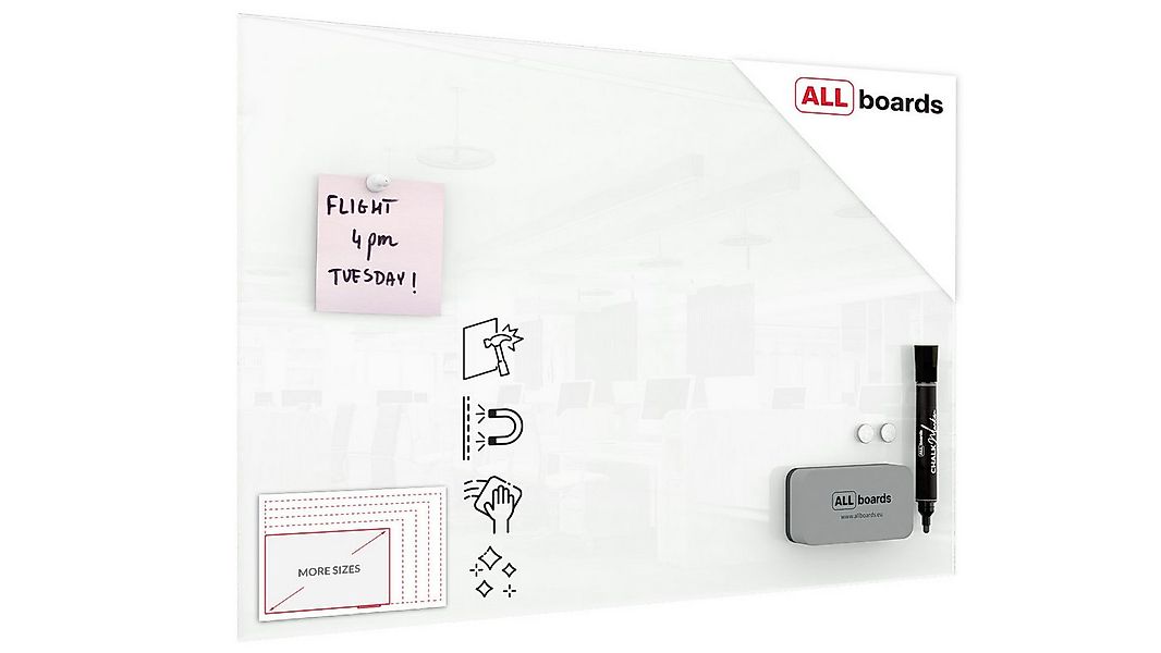 ALLboards Memoboard ALLboards Glastafel Whiteboard Magnettafel Memoboard günstig online kaufen