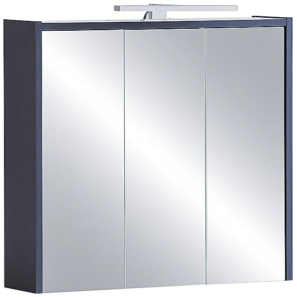 Spiegelschrank modern in blau mit LED-Beleuchtung ca. 65 cm breit LOANO-80 günstig online kaufen