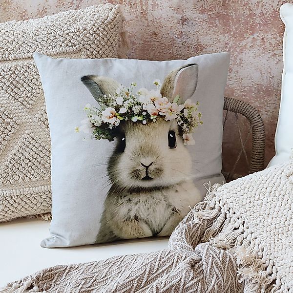 Chic Antique Kissenhülle Wunderschöne Kissenhülle Hase günstig online kaufen