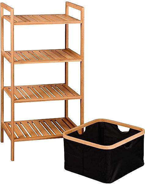 KESPER® Ablageregal Regal mit Korb, Bambus, günstig online kaufen