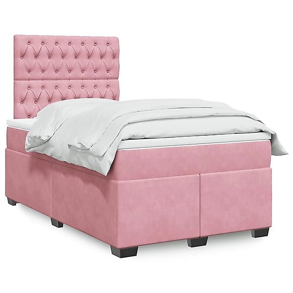 vidaXL Boxspringbett mit Matratze Rosa 120x190 cm Samt 3293169 günstig online kaufen