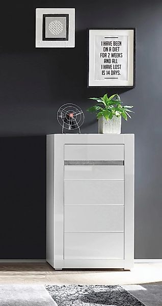 Home affaire Kommode "Carat" Breite 66 cm, Blende in weiß und betonfarben i günstig online kaufen