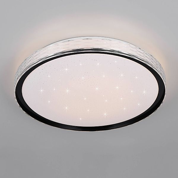 LED-Deckenleuchte Varda, schwarz, Ø 39 cm, Fernbedienung günstig online kaufen