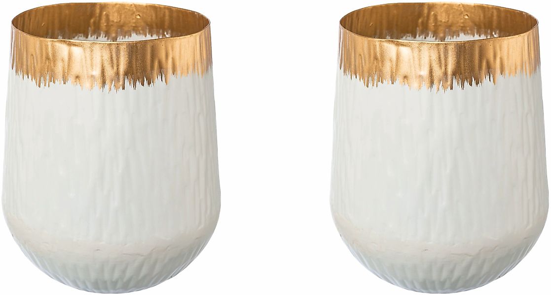 Creativ deco Tischvase "AGNES", (2 St.), mit schickem Gold Detail günstig online kaufen