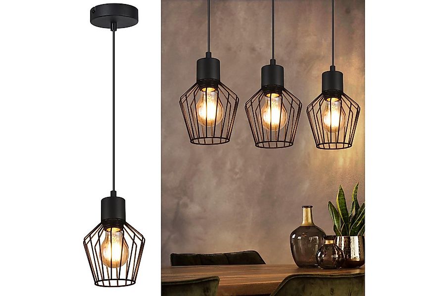 Nettlife Pendelleuchte Retro Schwarz E27 Metallschirm Industrie Stil Hängel günstig online kaufen