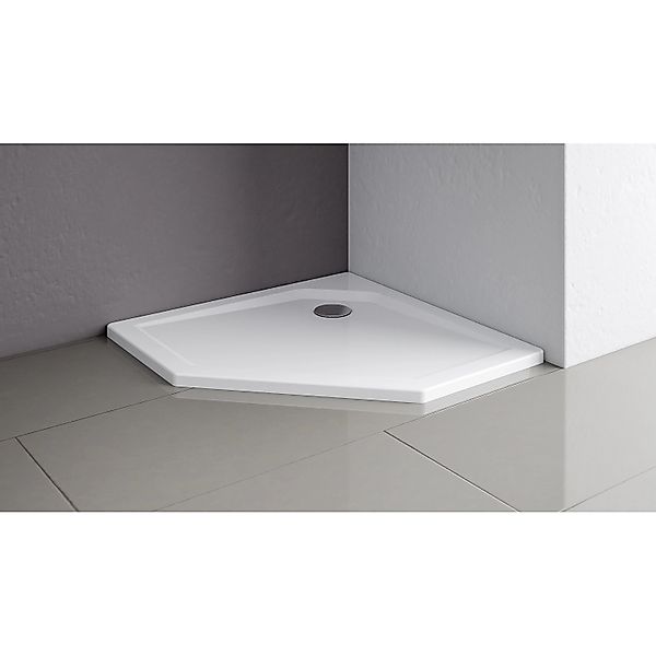 Schulte Duschwannen-Set Extraflach Fünfeck 100 cm x 100 cm Alpinweiß günstig online kaufen
