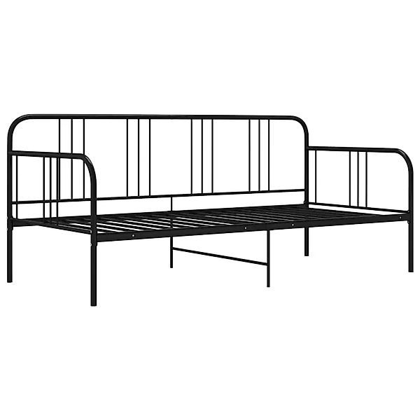 vidaXL Bett Schlafsofa Bettgestell Schwarz Metall 90x200 cm günstig online kaufen