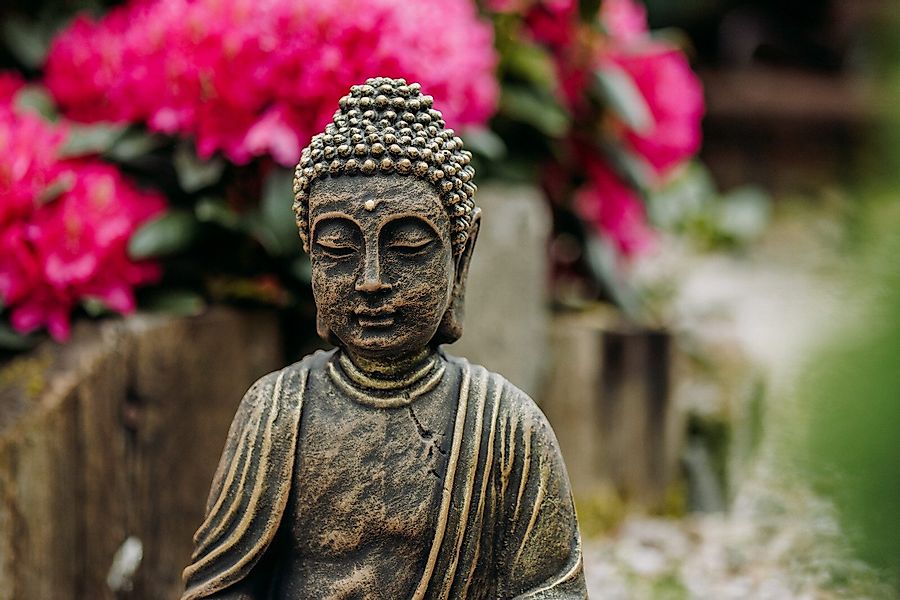 gartendekoparadies.de Gartenfigur Massive Buddha Statue Steinfigur, günstig online kaufen