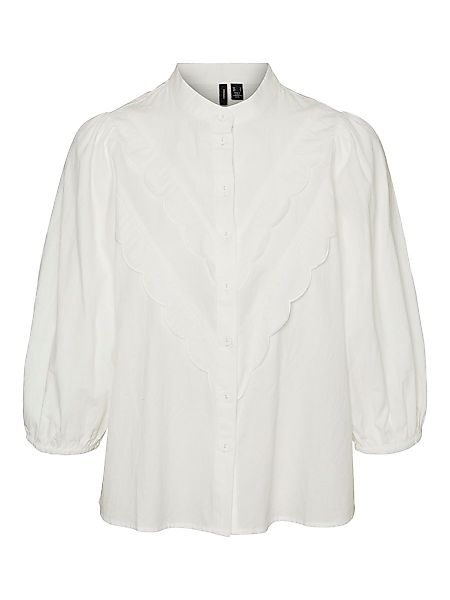 VERO MODA Gerüschte Hemd Mit 3/4 Ärmeln Damen White günstig online kaufen