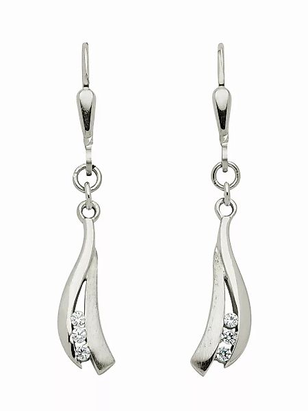 Adelia´s Paar Ohrhänger "333 Weißgold Ohrringe Ohrhänger mit Zirkonia", mit günstig online kaufen