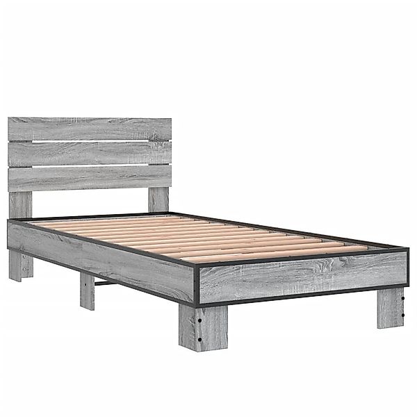 vidaXL Bett Bettgestell Grau Sonoma 75x190 günstig online kaufen