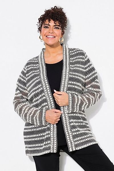 Ulla Popken Sommerjacke Strickjacke Strick-Streifen offene Jacke Langarm günstig online kaufen