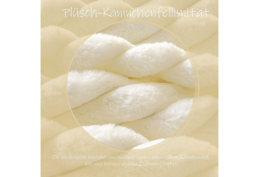 KEAYOO Bettwäsche Flauschiger Kunstfell-Streifen, 2 teilig, Plüsch Bettwäsc günstig online kaufen