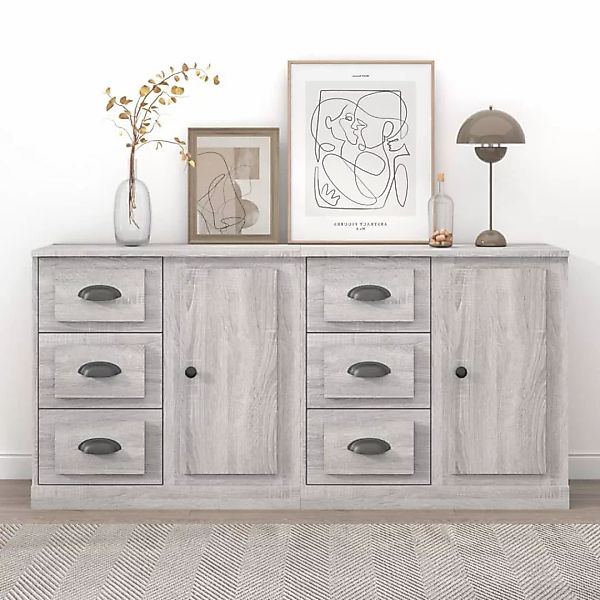 Vidaxl Sideboards 2 Stk. Grau Sonoma Holzwerkstoff günstig online kaufen