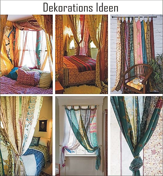 Guru-Shop Vorhang Boho Patchwork Vorhänge, 1 günstig online kaufen
