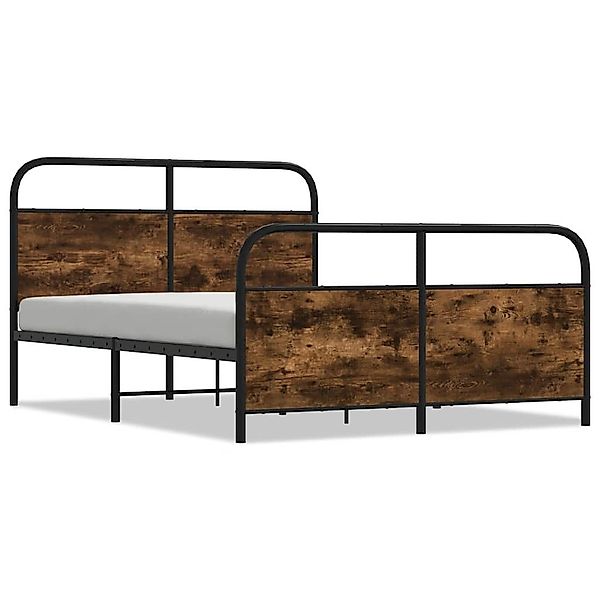 vidaXL Bett Metallbett ohne Matratze Räuchereiche günstig online kaufen