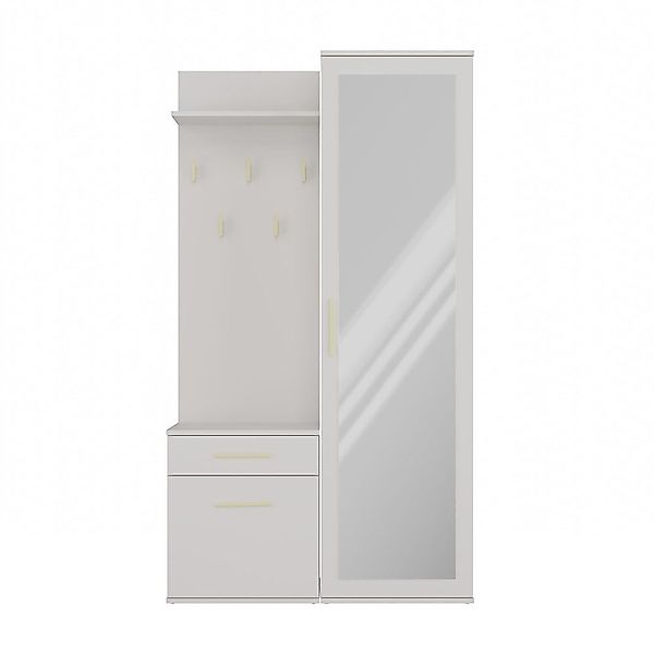 MAGOWA Kompaktgarderobe Moderner Kleiderschrank mit Spiegel günstig online kaufen