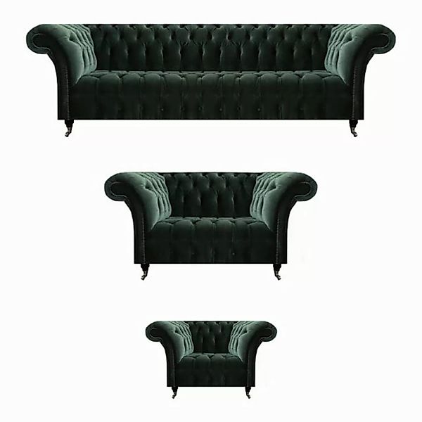 JVmoebel Chesterfield-Sofa Sofagarnitur Polstermöbel Sessel Zweisitzer mit günstig online kaufen