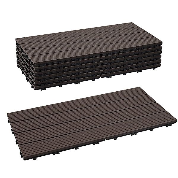 Clanmacy Holzfliesen WPC Terrassenplatte mit Drainage günstig online kaufen