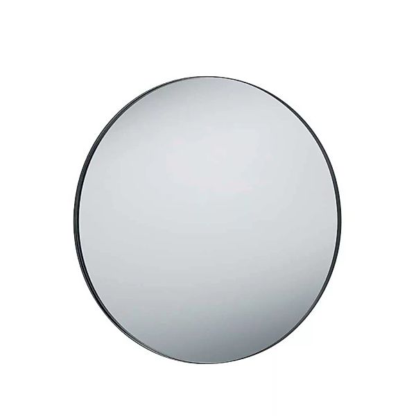80 cm Durchmesser Spiegel mit Metallrahmen Schwarz günstig online kaufen