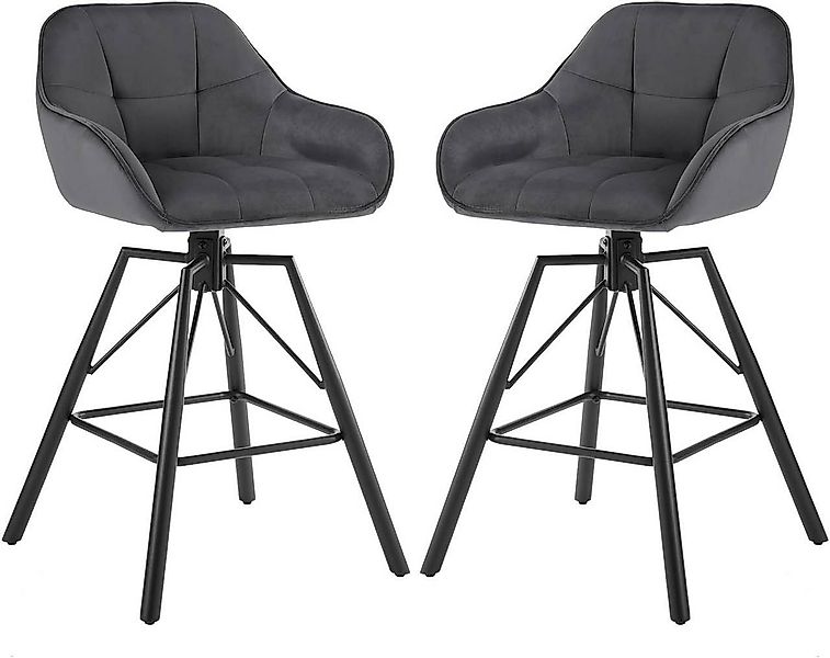 Woltu Barhocker (2 St), 2er Set, mit Lehne Fußstütze, drehbar günstig online kaufen