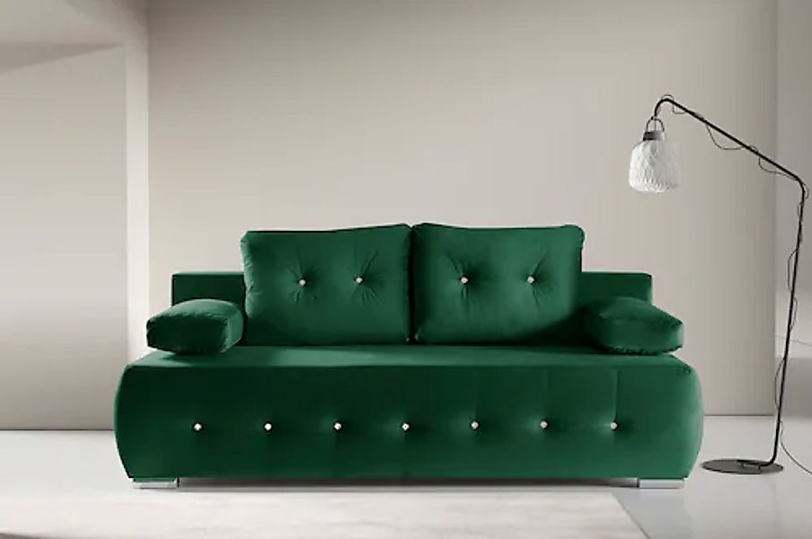 WERK2 Schlafsofa »Monaco«, 2-Sitzer Schlafcouch mit Bettkasten & funkelnden günstig online kaufen