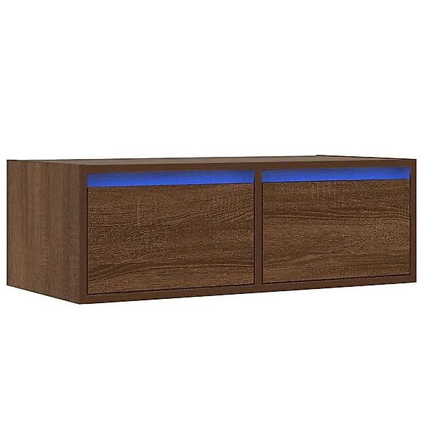 vidaXL TV-Schrank TV-Schrank mit LED-Leuchten Braun Eichen-Optik 75x35,5x25 günstig online kaufen