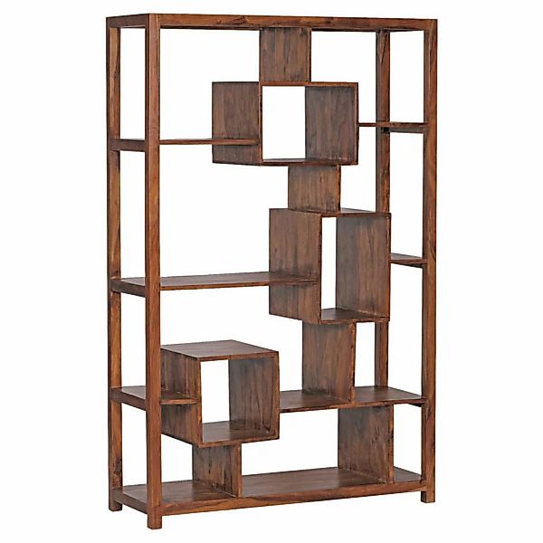 Wohnling Bücherregal Bücherregal Massiv-Holz Sheesham 115 x 180 cm Wohnzimm günstig online kaufen