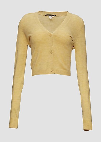 QS Funktionsjacke Verkürzte Strickjacke in melierter günstig online kaufen