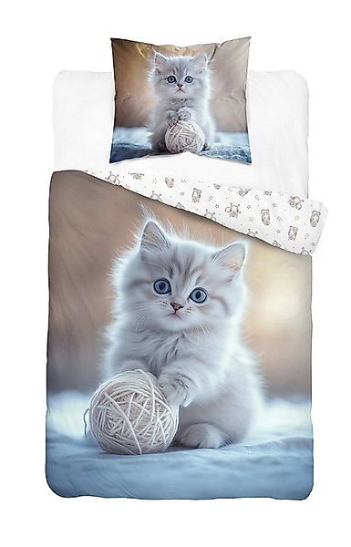 Detexpol Bettwäsche Katzenbaby Kitten 140 x 200 cm + 70 x 80 cm 100% Baumwo günstig online kaufen
