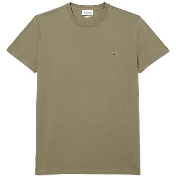 Lacoste  T-Shirts & Poloshirts Cotton Pima Crew Neck T-Shirt Khaki Green günstig online kaufen