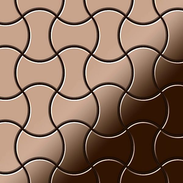 ALLOY Mosaik Fliese Massiv Metall Titan Hochglänzend Kupfer 1,6mm Stark Inf günstig online kaufen