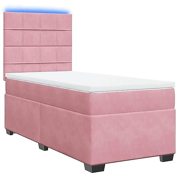 vidaXL Boxspringbett mit Matratze Rosa 90x190 cm Samt 3293091 günstig online kaufen