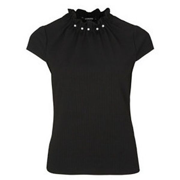 Comma  Blusen Rundhals T-Shirt für Damen in schwarz günstig online kaufen