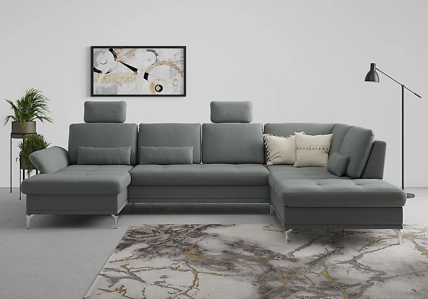 Home affaire Wohnlandschaft "Palm Beach U-Form" Federkern, mit Sitztiefenve günstig online kaufen