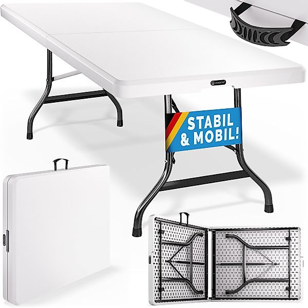 Gartentisch Weiß Kunststoff 220x70x72cm klappbar günstig online kaufen