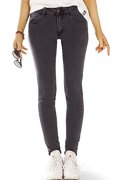 Skinny-fit-Jeans dungelgraue Damenjeans, medium waist Röhrenhose slim fit j günstig online kaufen