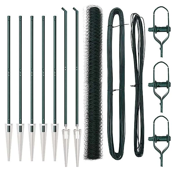 vidaXL Zaunpfosten Grün 10 x 1,6 m 50 mm Maschenweite Stahl und PVC 3353077 günstig online kaufen