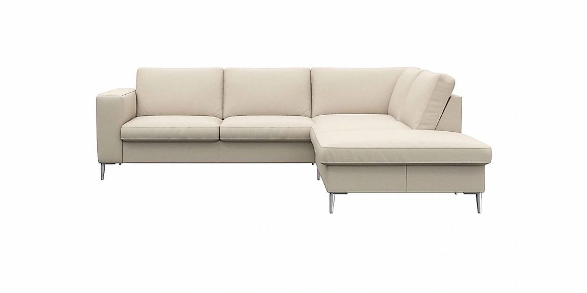 FLEXLUX Ecksofa "Fiore, L-Form", breite Armlehnen, Füße alufarben, B/T 241/ günstig online kaufen